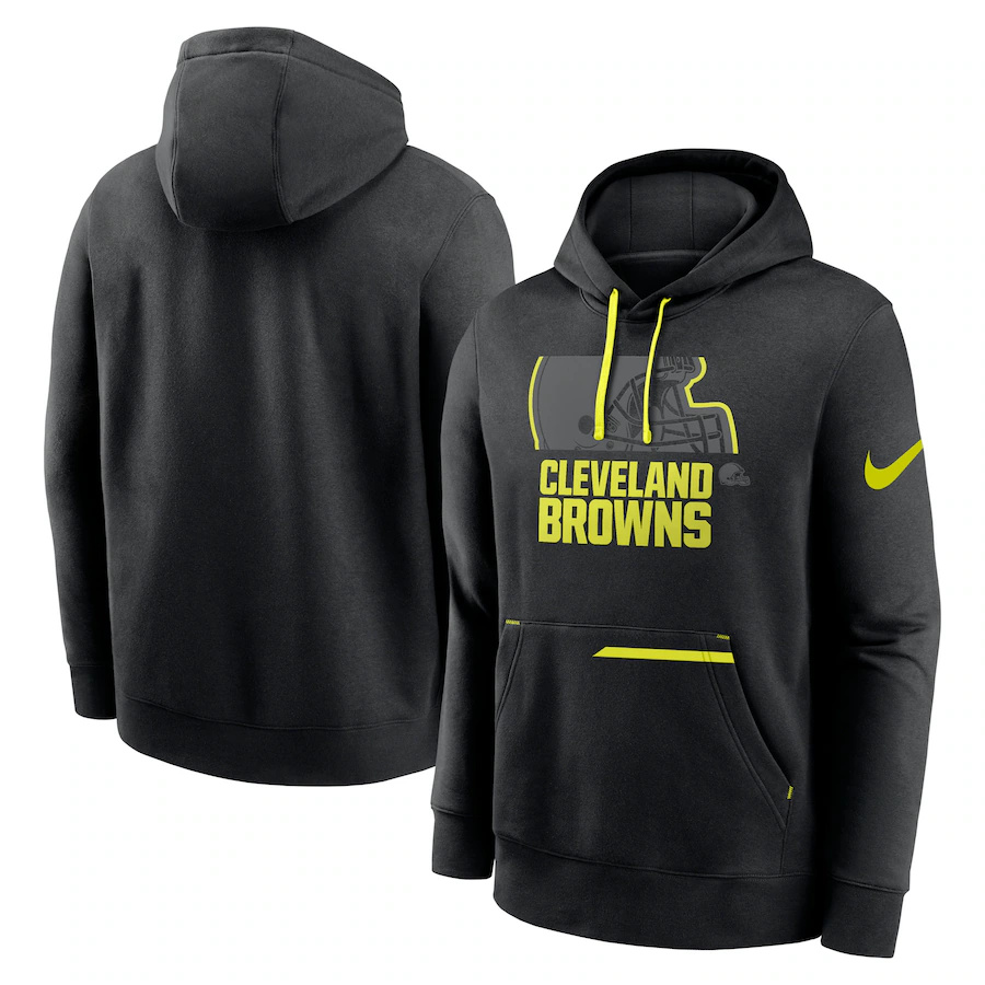 Men's Cleveland Browns Black Volt Pullover Hoodie Men's Cleveland Browns Black Volt Pullover Hoodie